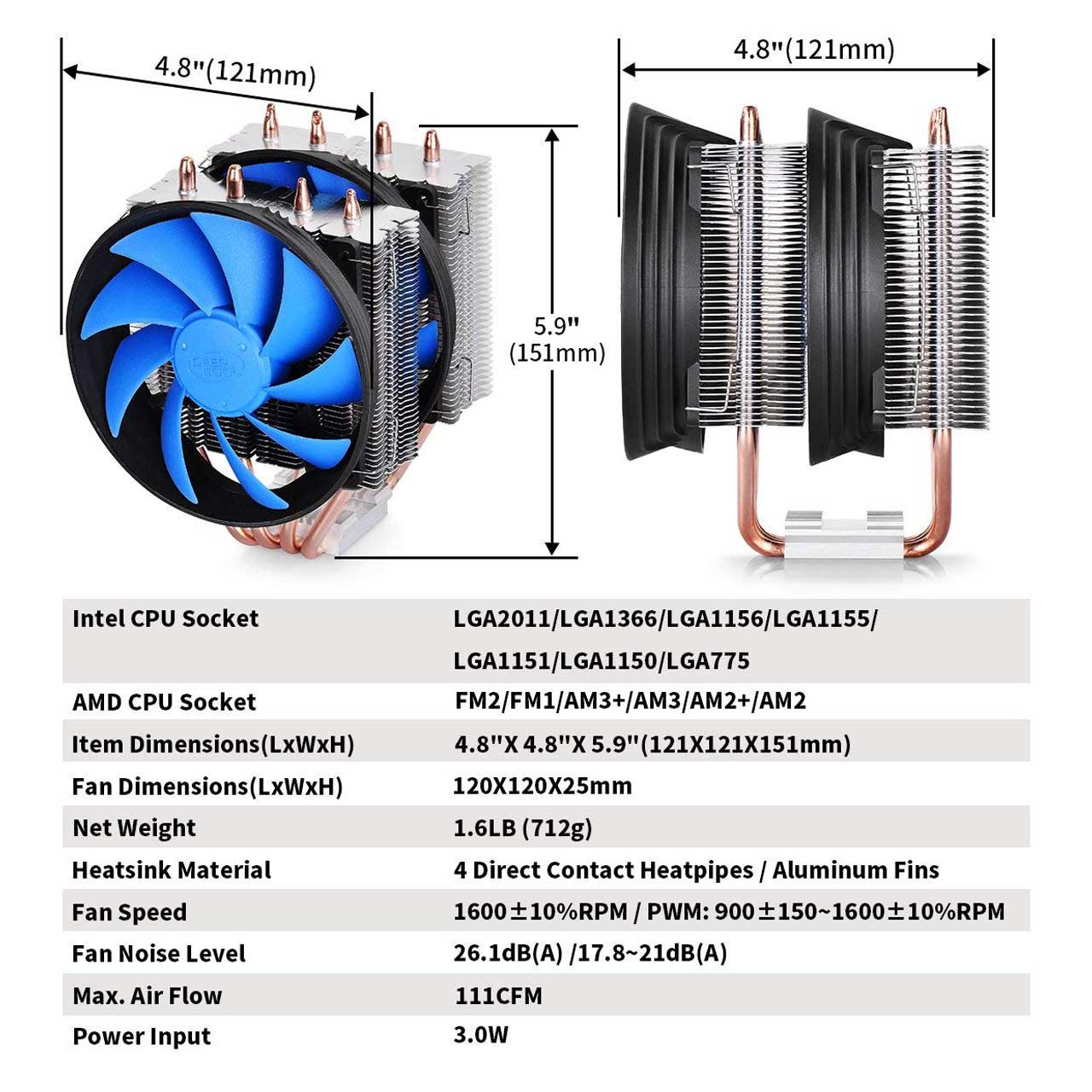 خنک کننده گازی CPU دیپ کول مدل Frostwin V2.0