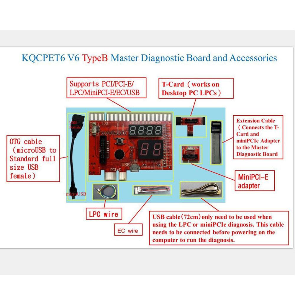 عیب یاب مادربرد لپ تاپ و PC و گوشی اندروید مدل KQCPET6-V6.0 از نوع Type-B