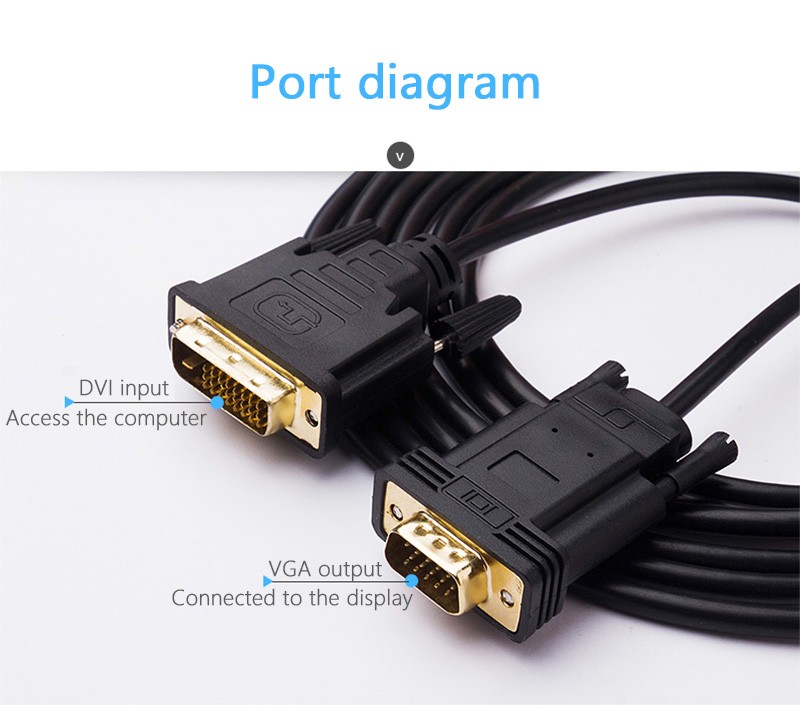 تبدیل DVI-D به VGA اکتیو کابل دار (DVI to VGA)