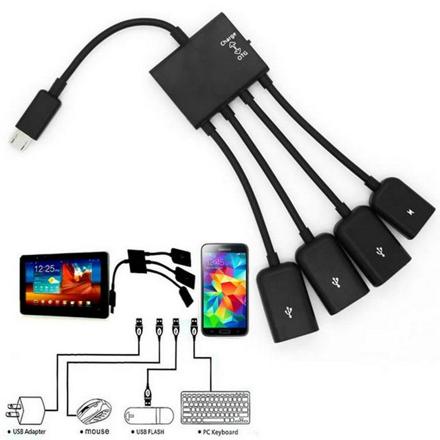 OTG هاب USB به همراه اداپتور برق هارد اکسترنال