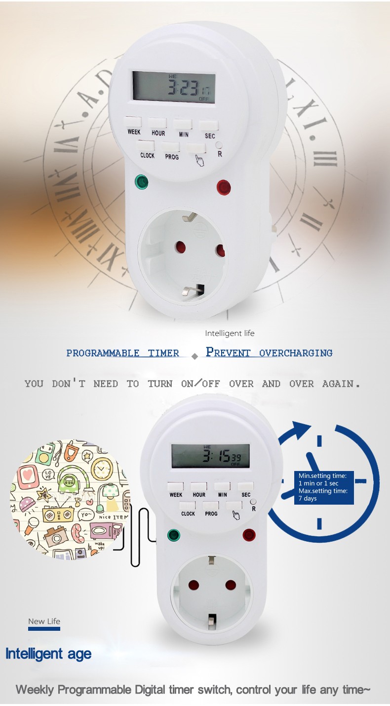 پریز برق هوشمند با تایمر دیجیتال مدل ETG-63A