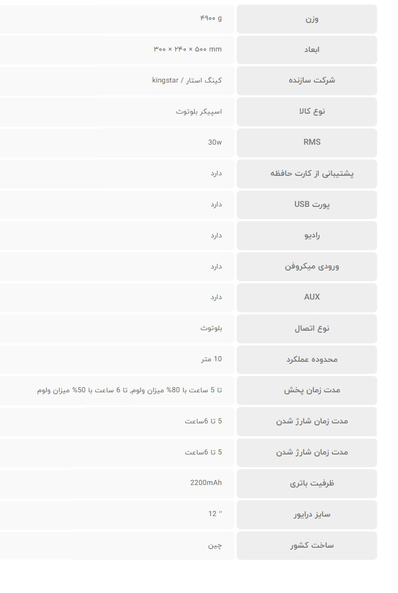 اسپیکر بلوتوثی قابل حمل کینگ استار مدل KBS437