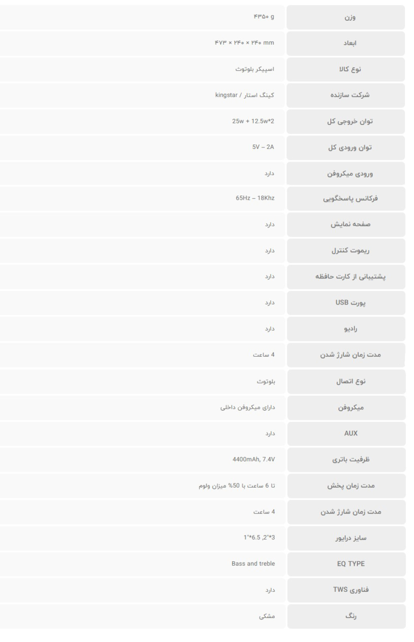 اسپیکر بلوتوثی قابل حمل کینگ استار مدل KBS 464