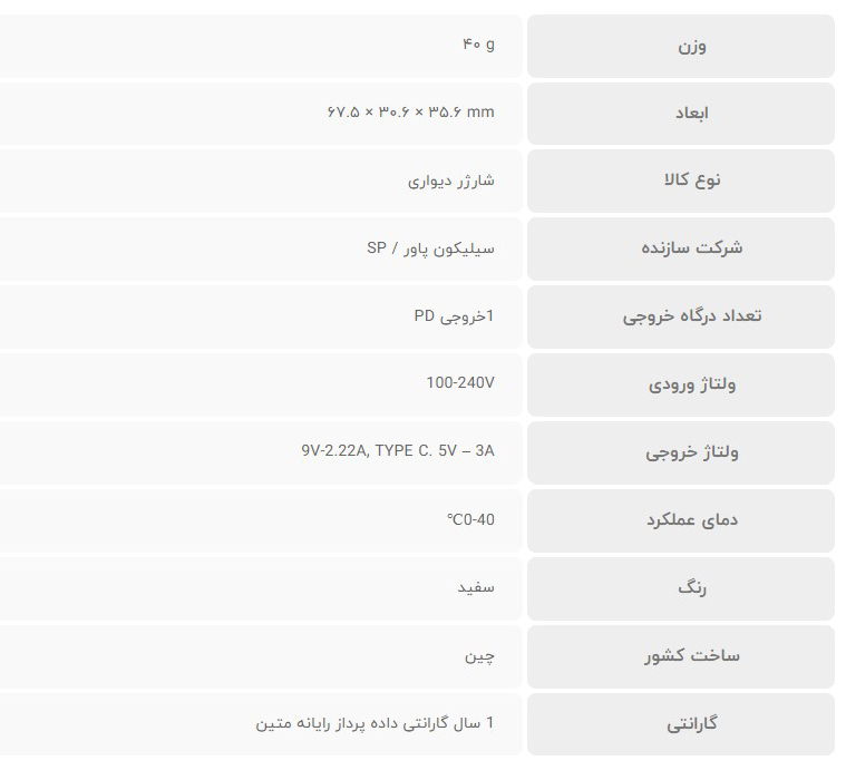 شارژر دیواری سیلیکون پاور مدل QM12