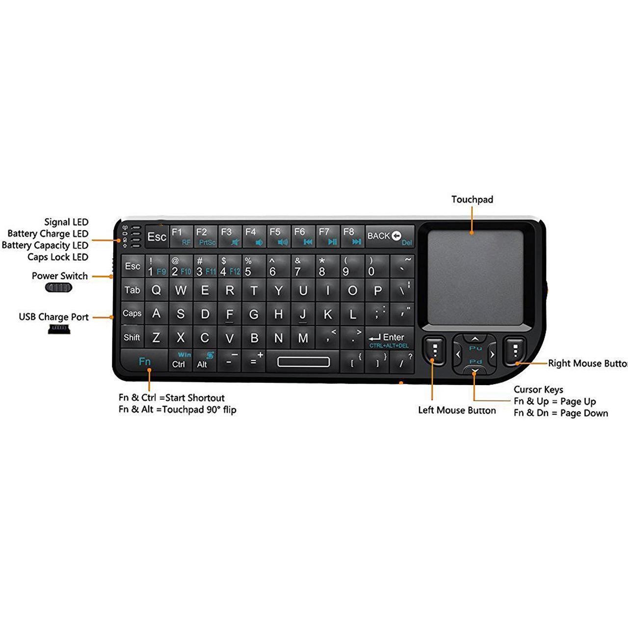 کیبورد و موس بی سیم کوچک RII X1 مدل RT-MWK01