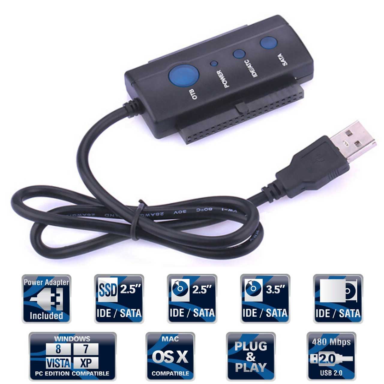 تبدیل USB به SATA و IDE به همراه آداپتور