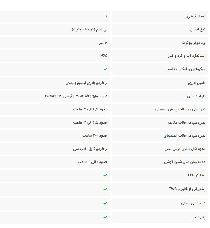 هندزفری بلوتوث دو تایی TSCO TH 5365 TWS