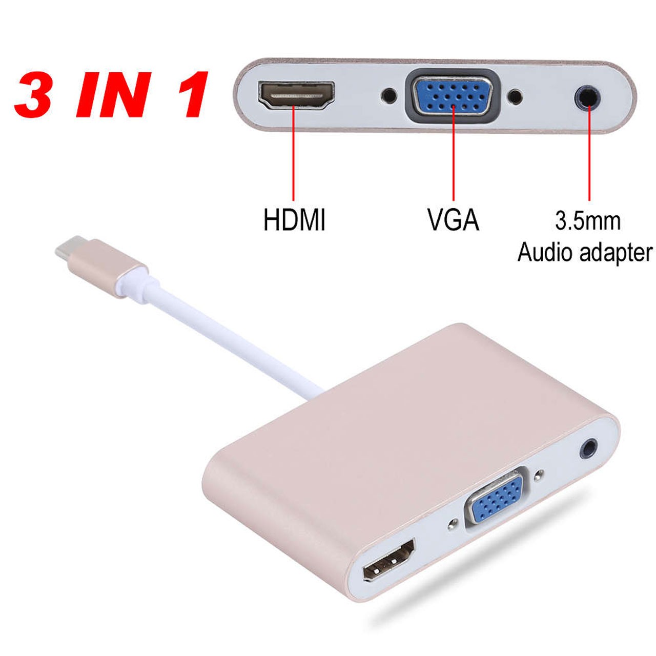 تبدیل Type-C به HDMI و VGA و AUX