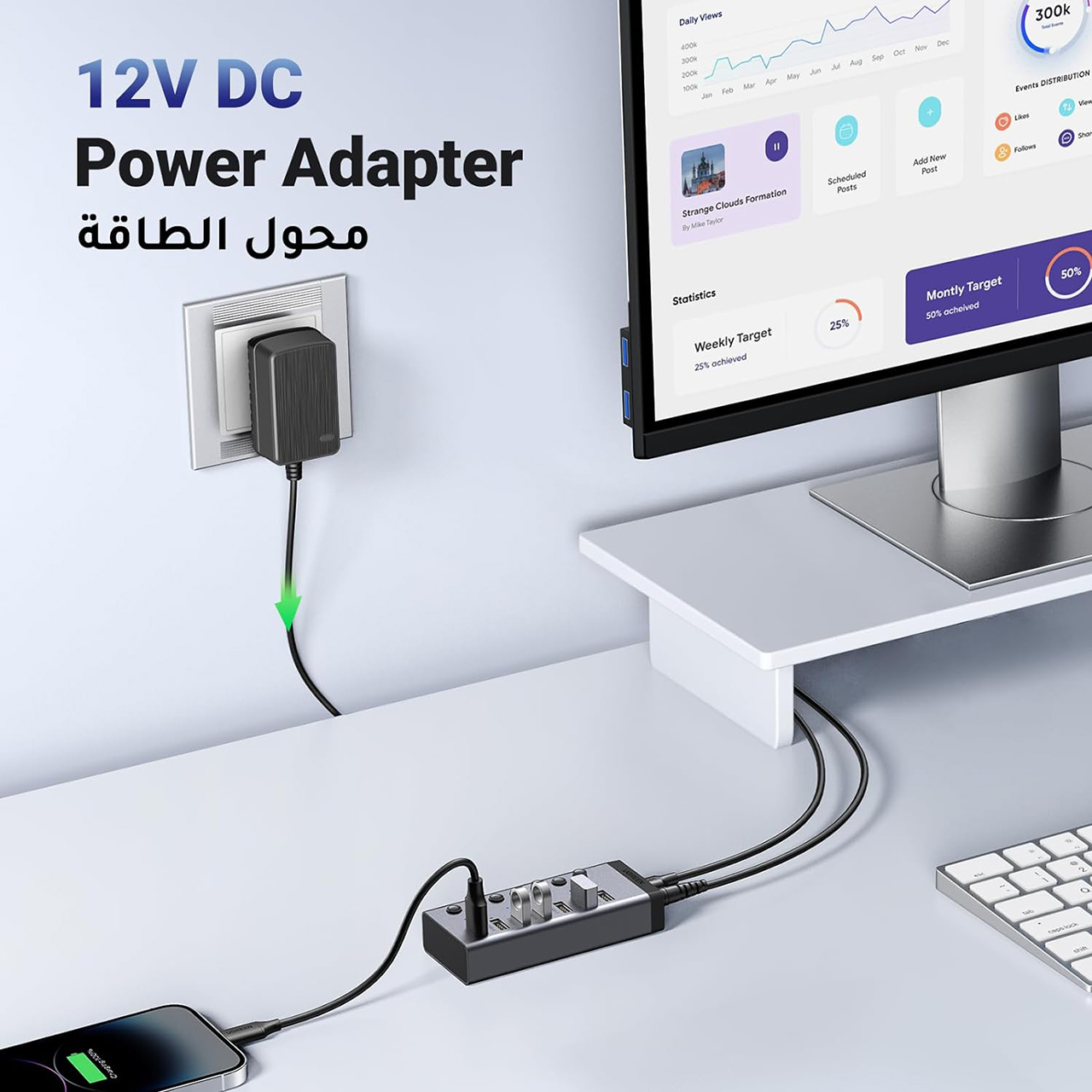 هاب 7 پورت USB3.0 یوگرین مدل 90306/CM481