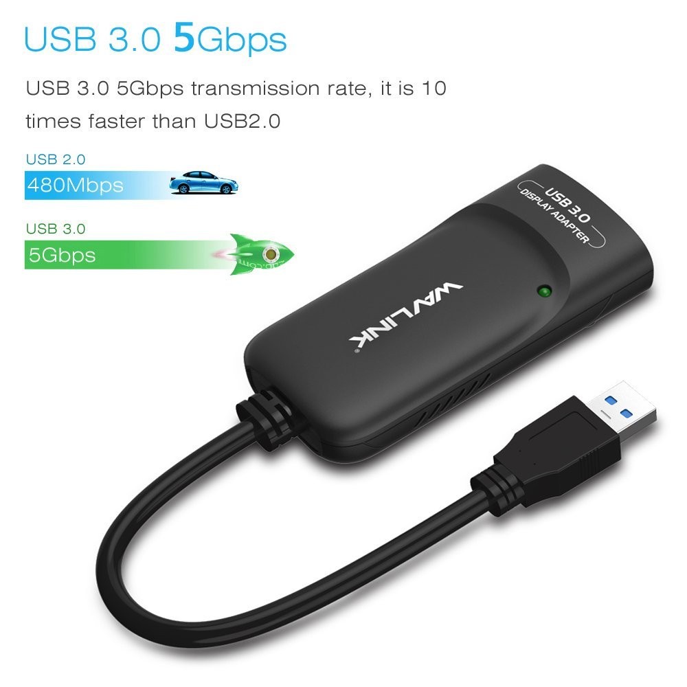 تبدیل USB 3.0 به HDMI گرافیک مجازی برند Wavelink