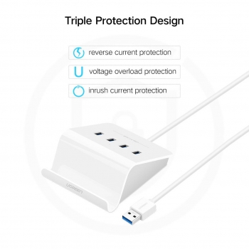 Ugreen 4 Ports USB 3.0 HUB with Power Adapter CR109