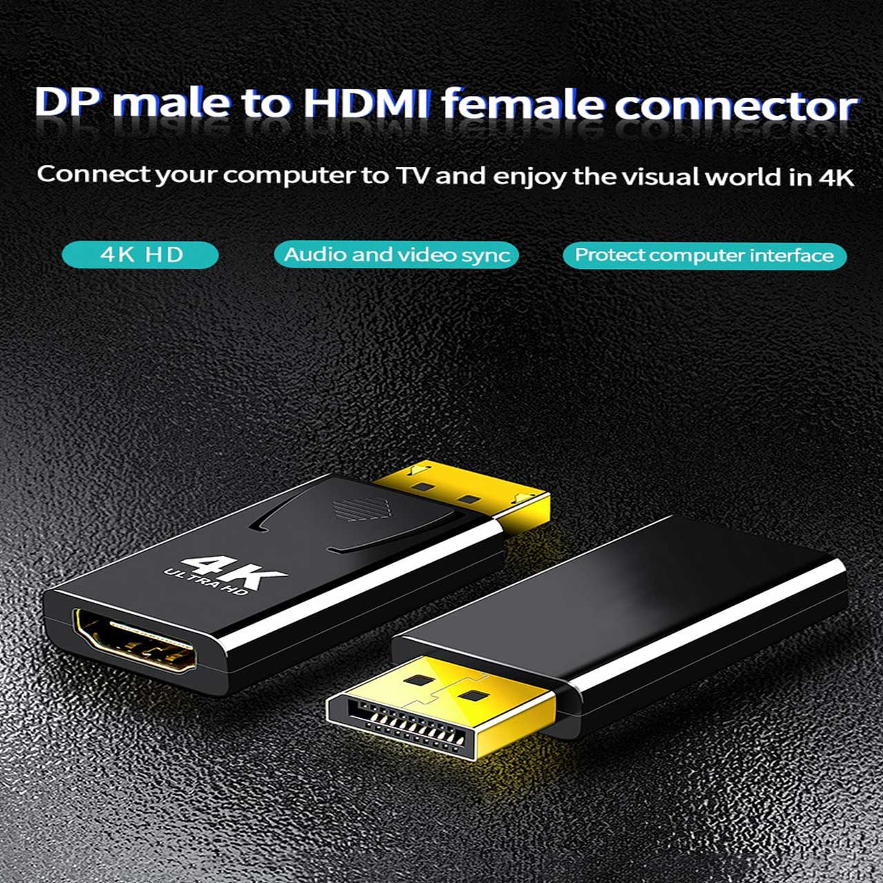 تبدیل DISPLAY PORT به HDMI مدل 4K برند JH