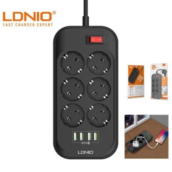 چند راهی برق و شارژر USB برند LDNIO مدل SC6403