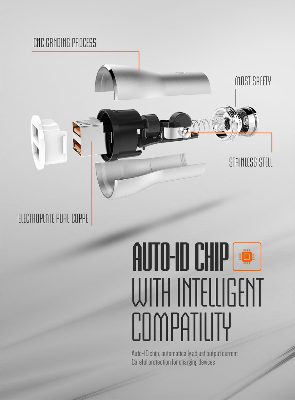 LDNIO C407Q Car Charger with Micro USB cable
