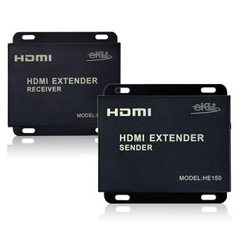 دستگاه افزایش طول HDMI تا 150 متر با یک رشته کابل شبکه مارک EKL