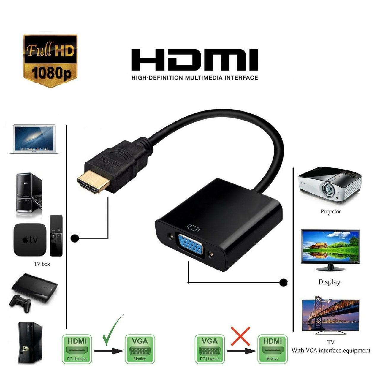 تبدیل HDMI به VGA به همراه خروجی aux